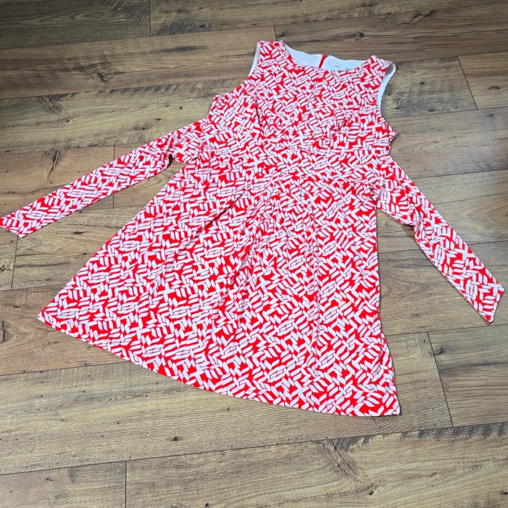 New York & Company Red Sleeveless Crew Neck Midi Sundress